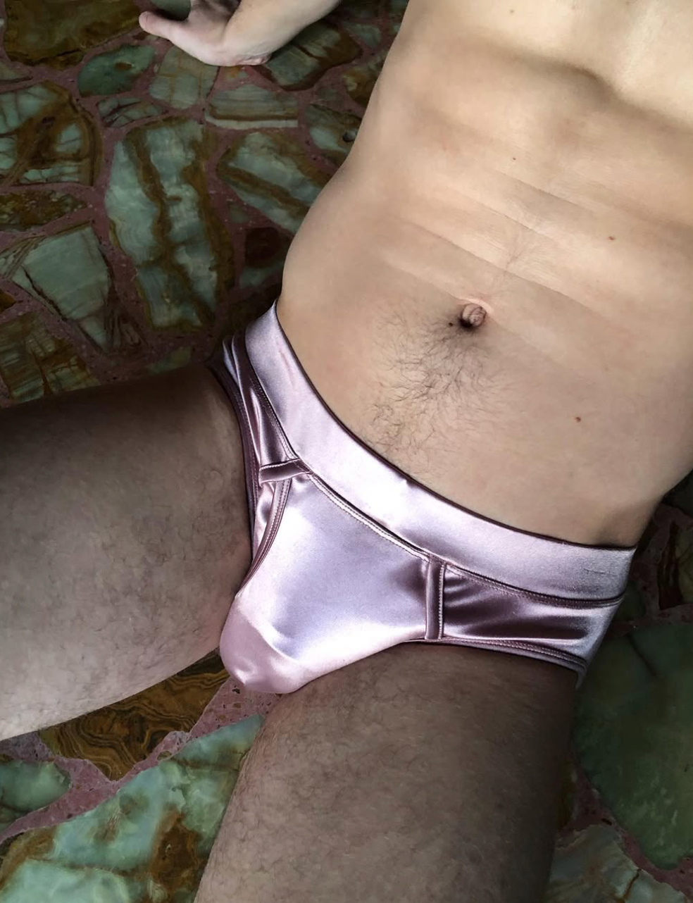 Briefs satinados rosa palo