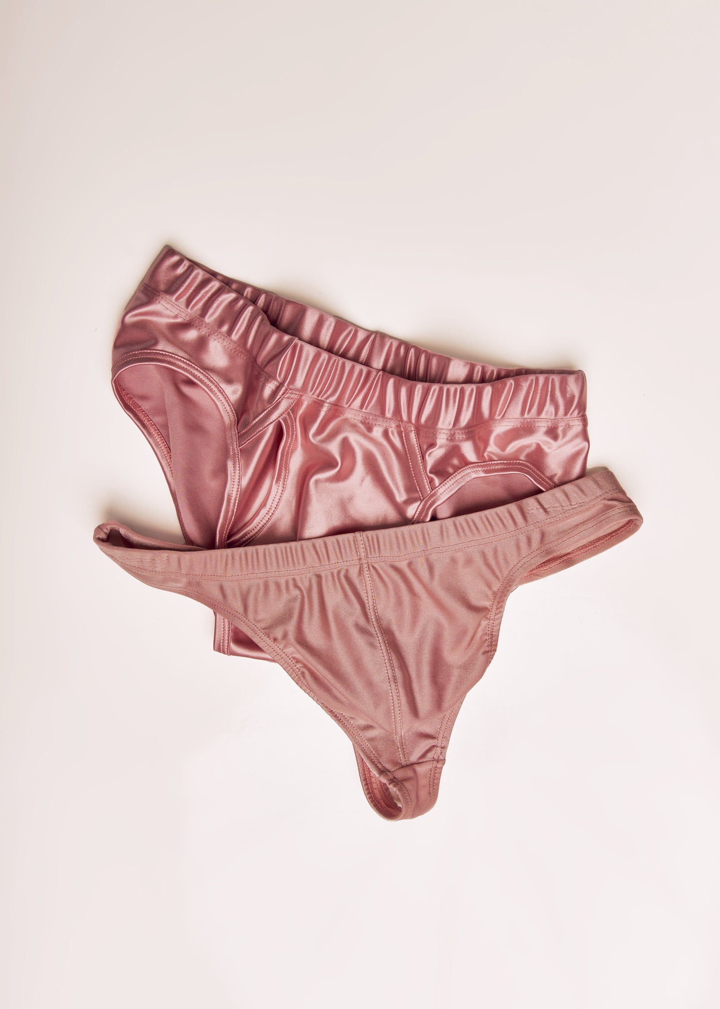 Briefs satinados rosa palo